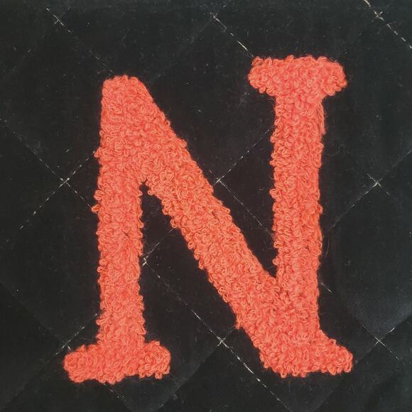 NWT Macchia di Ruggine Quilted Monogram N Pouch Velvet Clutch - Picture 3 of 7